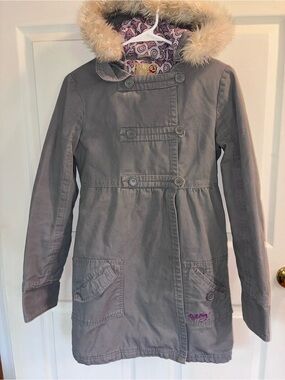 Billabong Hooded Winter Coat with Faux Fur Trim